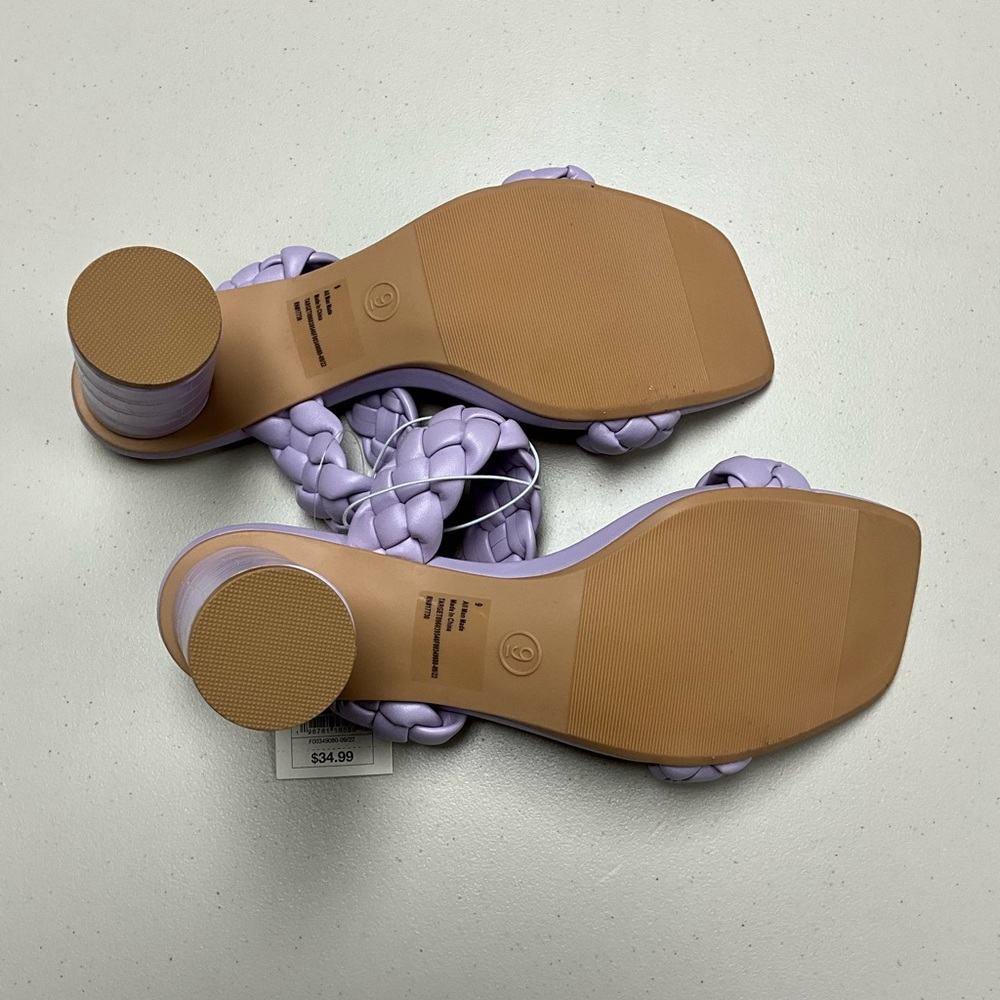 Women's Basil Mule Heels - A New Day Size: 9 Lilac Purple - Picture 4 of 5